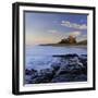 Bamburgh Castle Bathed in Warm Evening Light, Bamburgh, Northumberland, England, United Kingdom-Lee Frost-Framed Photographic Print