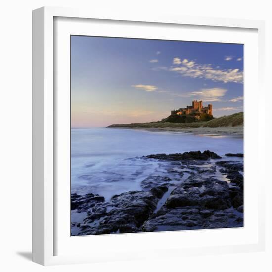 Bamburgh Castle Bathed in Warm Evening Light, Bamburgh, Northumberland, England, United Kingdom-Lee Frost-Framed Photographic Print