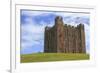 Bamburgh Castle, the Keep, with English Flag of St. George-Eleanor Scriven-Framed Photographic Print