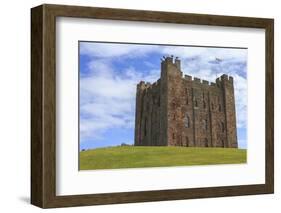Bamburgh Castle, the Keep, with English Flag of St. George-Eleanor Scriven-Framed Photographic Print
