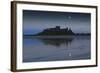 Bamburgh Castle under a Full Moon at Dusk in Summer, Bamburgh, Northumberland, England-Eleanor Scriven-Framed Photographic Print