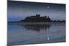 Bamburgh Castle under a Full Moon at Dusk in Summer, Bamburgh, Northumberland, England-Eleanor Scriven-Mounted Photographic Print