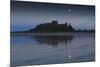 Bamburgh Castle under a Full Moon at Dusk in Summer, Bamburgh, Northumberland, England-Eleanor Scriven-Mounted Photographic Print