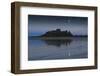 Bamburgh Castle under a Full Moon at Dusk in Summer, Bamburgh, Northumberland, England-Eleanor Scriven-Framed Photographic Print