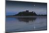 Bamburgh Castle under a Full Moon at Dusk in Summer, Bamburgh, Northumberland, England-Eleanor Scriven-Mounted Photographic Print