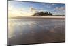 Bamburgh Castle with Snow on Bamburgh Beach, Bamburgh, Northumberland, England-Eleanor Scriven-Mounted Photographic Print