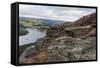 Bamford Edge with Heather Above Ladybower and Ashopton Bridge at Dawn-Eleanor Scriven-Framed Stretched Canvas