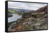 Bamford Edge with Heather Above Ladybower and Ashopton Bridge at Dawn-Eleanor Scriven-Framed Stretched Canvas