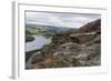 Bamford Edge with Heather Above Ladybower and Ashopton Bridge at Dawn-Eleanor Scriven-Framed Photographic Print