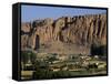 Bamiyan Valley, Showing the Large Buddha, Circa 5th Century, Afghanistan-Antonia Tozer-Framed Stretched Canvas