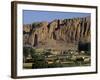 Bamiyan Valley, Showing the Large Buddha, Circa 5th Century, Afghanistan-Antonia Tozer-Framed Photographic Print