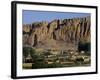 Bamiyan Valley, Showing the Large Buddha, Circa 5th Century, Afghanistan-Antonia Tozer-Framed Photographic Print