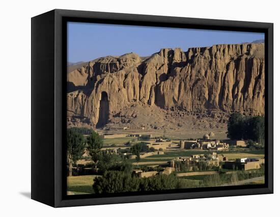 Bamiyan Valley, Showing the Large Buddha, Circa 5th Century, Afghanistan-Antonia Tozer-Framed Stretched Canvas