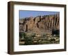 Bamiyan Valley, Showing the Large Buddha, Circa 5th Century, Afghanistan-Antonia Tozer-Framed Photographic Print