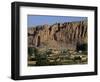 Bamiyan Valley, Showing the Large Buddha, Circa 5th Century, Afghanistan-Antonia Tozer-Framed Photographic Print