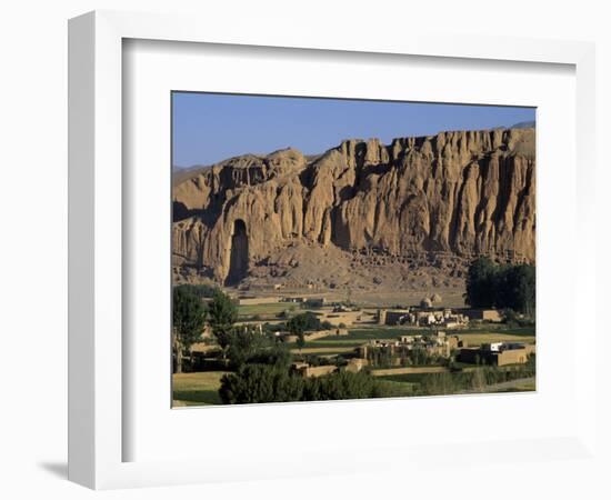 Bamiyan Valley, Showing the Large Buddha, Circa 5th Century, Afghanistan-Antonia Tozer-Framed Photographic Print