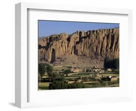 Bamiyan Valley, Showing the Large Buddha, Circa 5th Century, Afghanistan-Antonia Tozer-Framed Photographic Print