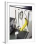 Banana and Kitchen Tools Hanging on Hooks in Kitchen-Kröger & Gross-Framed Photographic Print