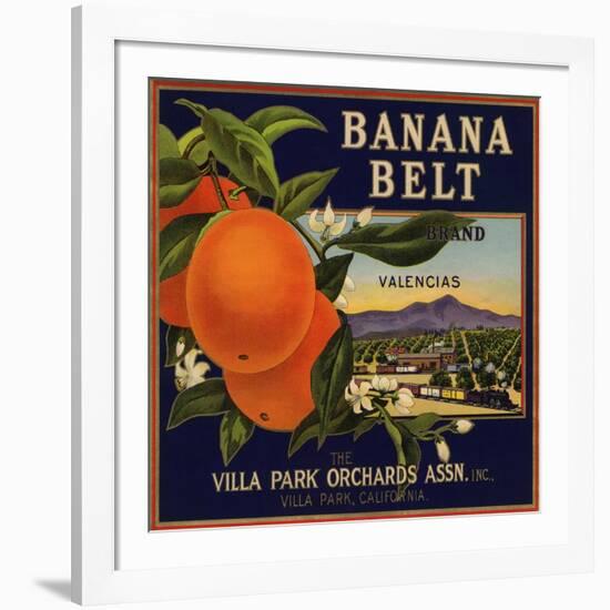 Banana Belt Brand - Villa Park, California - Citrus Crate Label-Lantern Press-Framed Art Print