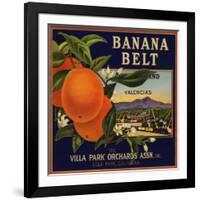 Banana Belt Brand - Villa Park, California - Citrus Crate Label-Lantern Press-Framed Art Print