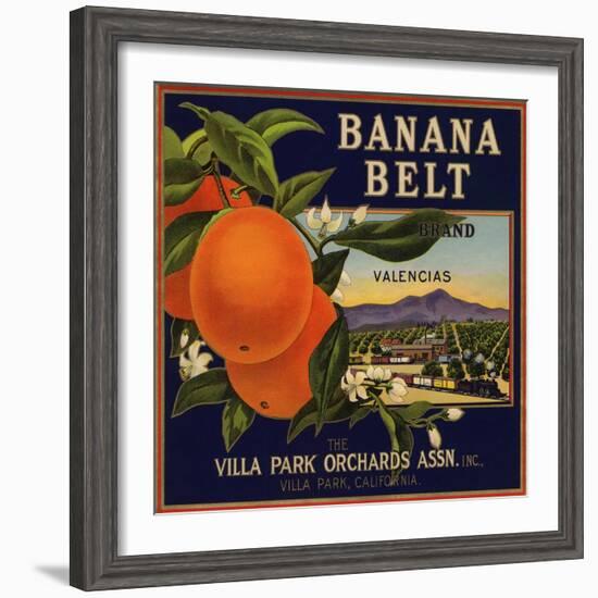 Banana Belt Brand - Villa Park, California - Citrus Crate Label-Lantern Press-Framed Art Print