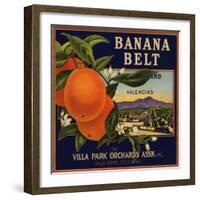 Banana Belt Brand - Villa Park, California - Citrus Crate Label-Lantern Press-Framed Art Print