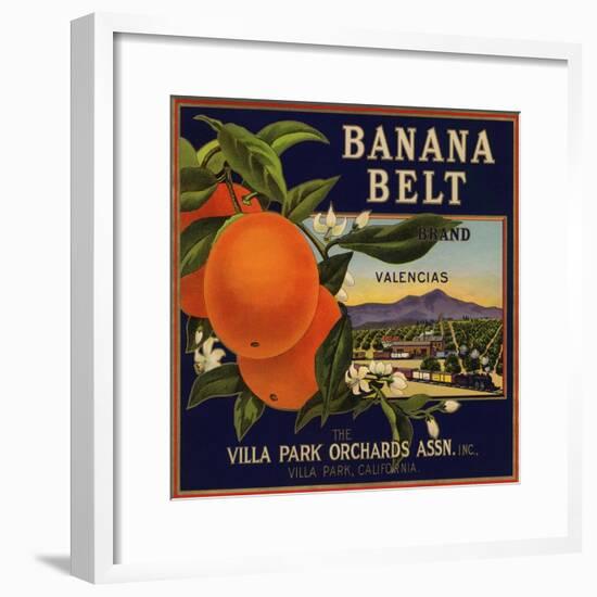 Banana Belt Brand - Villa Park, California - Citrus Crate Label-Lantern Press-Framed Art Print