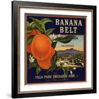 Banana Belt Brand - Villa Park, California - Citrus Crate Label-Lantern Press-Framed Art Print