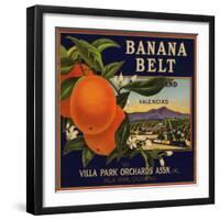 Banana Belt Brand - Villa Park, California - Citrus Crate Label-Lantern Press-Framed Art Print