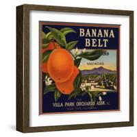 Banana Belt Brand - Villa Park, California - Citrus Crate Label-Lantern Press-Framed Art Print