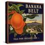 Banana Belt Brand - Villa Park, California - Citrus Crate Label-Lantern Press-Stretched Canvas