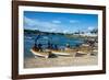 Banana boats transporting locals from Buka to Bougainville, Papua New Guinea, Pacific-Michael Runkel-Framed Photographic Print