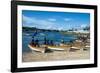 Banana boats transporting locals from Buka to Bougainville, Papua New Guinea, Pacific-Michael Runkel-Framed Photographic Print