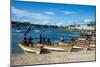 Banana boats transporting locals from Buka to Bougainville, Papua New Guinea, Pacific-Michael Runkel-Mounted Photographic Print