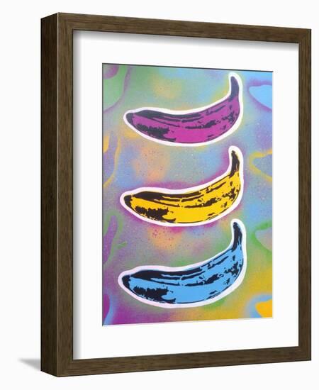 Banana Goes Pop-Abstract Graffiti-Framed Giclee Print