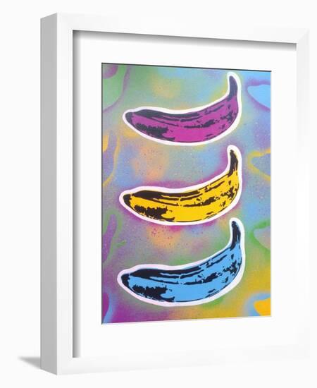 Banana Goes Pop-Abstract Graffiti-Framed Giclee Print