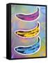 Banana Goes Pop-Abstract Graffiti-Framed Stretched Canvas