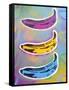 Banana Goes Pop-Abstract Graffiti-Framed Stretched Canvas