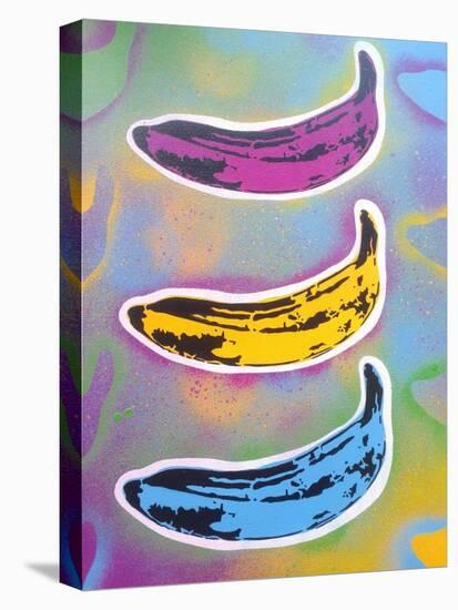 Banana Goes Pop-Abstract Graffiti-Stretched Canvas