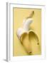 Banana, Half Peeled, on Yellow Background-Foodcollection-Framed Photographic Print