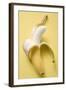 Banana, Half Peeled, on Yellow Background-Foodcollection-Framed Photographic Print