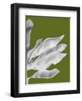 Banana Leaves 1, White On Green-Fab Funky-Framed Art Print