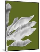 Banana Leaves 1, White On Green-Fab Funky-Mounted Art Print