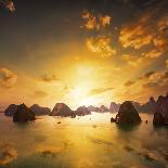 Sunset over the Islands of Halong Bay in Northern Vietnam. Amazing Landscape Background-Banana Republic images-Photographic Print