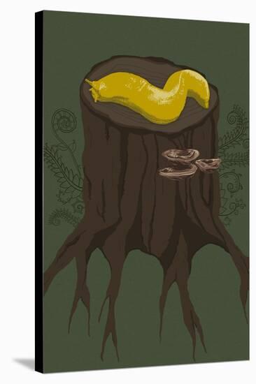 Banana Slug-Lantern Press-Stretched Canvas