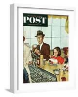 "Banana Split" Saturday Evening Post Cover, August 16, 1952-Amos Sewell-Framed Giclee Print