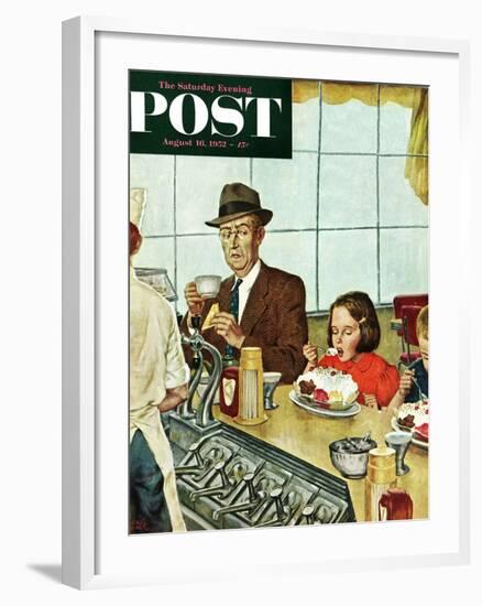 "Banana Split" Saturday Evening Post Cover, August 16, 1952-Amos Sewell-Framed Giclee Print