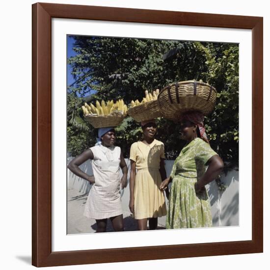 Banana Vendors, Kingston, Jamaica-null-Framed Photographic Print