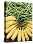 Bananas and Green Beans at the Market, Martinique, Lesser Antilles-Yadid Levy-Stretched Canvas