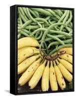 Bananas and Green Beans at the Market, Martinique, Lesser Antilles-Yadid Levy-Framed Stretched Canvas